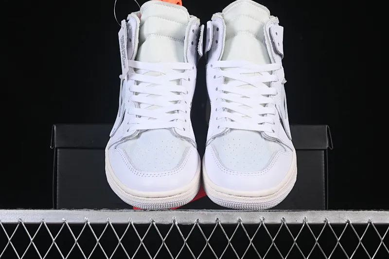 All categories Air Jordan Jordan series basketball shoes Air Jordan 1 High Pure original special offer Off White x Air Jordan OW AJ1 Joe 1 joint all-white high-top basketball shoes AQ0818-100